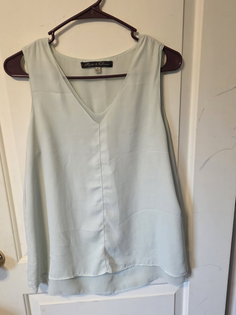 Rose & Olive Pale Mint V-Neck Layered Camisole
